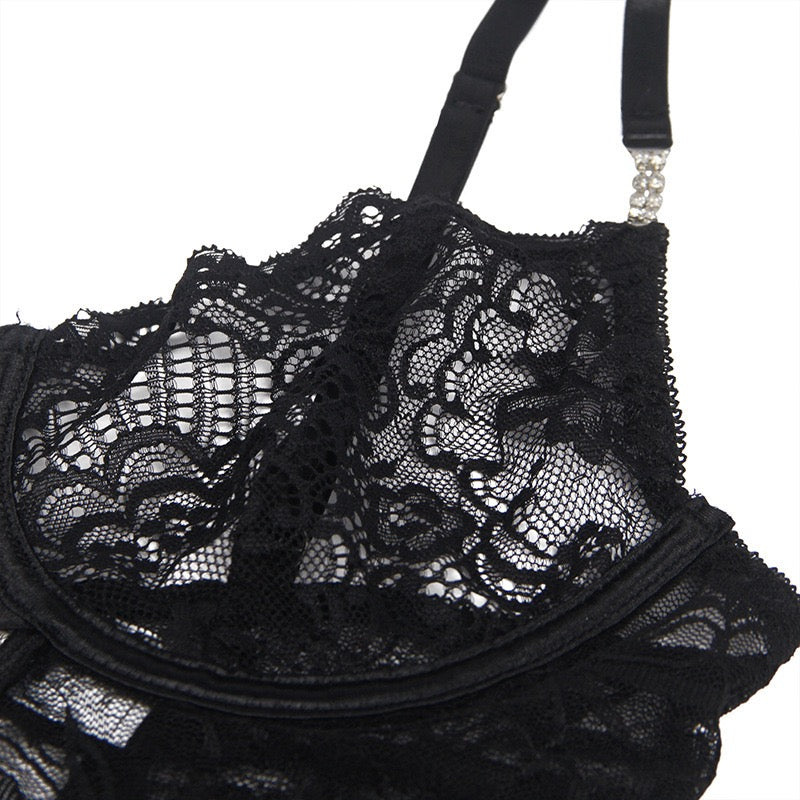 Lace Cut-Out Mini Dress – Sultry & Elegant Nightwear